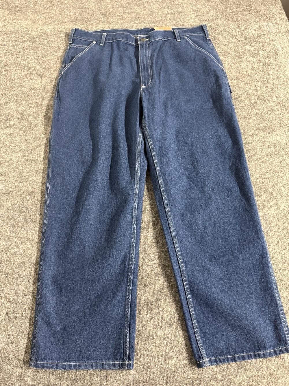 Carhartt Jeans Mens 40x30 Work Pants Blue Denim Dungaree Loose Carpenter N152